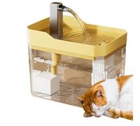 Pet Drinking Fountain - Silent Automatic Cat and dog Water Dispenser with Filter Cleaning System, Energy Saving and Low Consumption USB Pump, 1.5L Transparent Tank (Yellow)