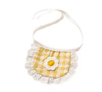 Pet Drool Accessory Pet Drool Scarf Pet Bib Saliva Towel Flower Lattice Lace Cat Teddy Bib Round Neck Scarf Yellow