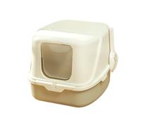 Pet Drying Cabinet, Cat Litter Tray, Hooded Kitty, Enclosed Plastic Box, with Front Door Flap(Parent,Yellow)