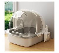 Pet Drying Cabinet, Cat Litter Tray, Large Box with Front Door Flap and Scoop, Semi-Enclosed(Parent,Green)