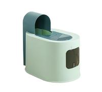 Pet Drying Cabinet, Cat Litter Tray, Large Box with Lid, Anti-Splash Closed Hooded Kitten(Bruin One Size,Blue)