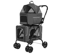 Pet Dtroller Convenient and Simple Pet Stroller Dog Stroller Foldable Lightweight Material Cat and Dog Medium and Large Pet Stroller Large(G)