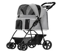 Pet Dtroller Convenient pet Stroller Dog Stroller Foldable Lightweight Material Small and Medium-Sized Dogs and Cats Pet Stroller Large(G)