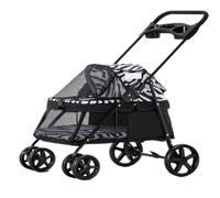 Pet Dtroller Convenient Pet Stroller Dog Stroller Foldable Lightweight Material Small and Medium-Sized Dogs and Cats Pet Stroller Large(Multi-Colored)
