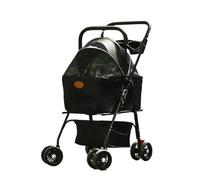 Pet Dtroller Double Pet Stroller for Outings, Small Pull Cart, Puppy Stroller, Dog Walking Cart, Small, Lightweight, Foldable Cat Pet Stroller Large(B)