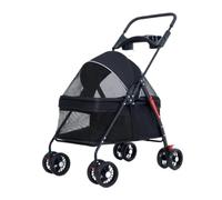 Pet Dtroller Double Pet Stroller for Outings, Small Pull Cart, Puppy Stroller, Dog Walking Cart, Small, Lightweight, Foldable Cat Pet Stroller Large(Black)