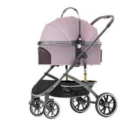 Pet Dtroller Outdoor Multi-pet Stroller Dog Foldable Stroller Dog Four-Wheel Travel Travel Cart Lightweight Stroller Pet Stroller Large(Pink)