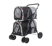 Pet Dtroller Pet Stroller Bag Detachable Pet Outing Stroller Can Easily Fold The Stroller Four-Wheel Outdoor Pet Stroller Pet Stroller Large(G)