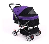 Pet Dtroller Pet Stroller Four-Wheel Pet Stroller Double-Sided Pet Stroller Foldable Pet Stroller Outdoor Pet Stroller Pet Stroller Large(Purple)