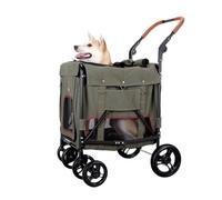 Pet Dtroller Pet Stroller Lightweight Foldable Dog Stroller Detached Cat Outing Stroller Multifunctional Stroller Pet Stroller Large(Green)