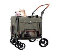 Pet Dtroller Pet Stroller, Lightweight Foldable Dog Stroller, Detached Stroller, Cat Outing Stroller, Portable Dog Stroller Pet Stroller Large(Green)