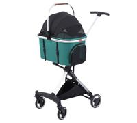 Pet Dtroller Retractable Luxury Foldable Dog Stroller for Small and Medium-Sized Dogs Pet Stroller for Cats and Dogs Pet Stroller Large(Green)