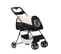 Pet Dtroller Small and Medium-Sized Pet Stroller for Cats and Dogs, Lightweight, Breathable, Fashionable and Detachable Pet Stroller Large(White)