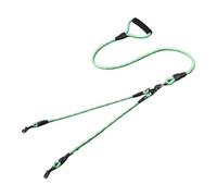 Pet Dual Head Dog Walking Rope With Wavy Pattern, One Drag Two Traction Rope, Anti Winding And Detachable(Golden)
