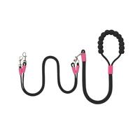 Pet Duals Head Dog Walking Rope 180CM One Drag Two Traction Rope Anti Winding And Detachable Wear-resistant Multi-end Leashes(Black)