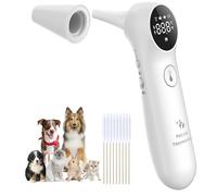 Pet Ear Thermometer for Dogs, Cats, and Livestock, Long Probe Designed, ℃/ ℉ Convert and Sound Switch Dedicated Button, 1 Second Measurement, 20 pcs Pet Swabs Included