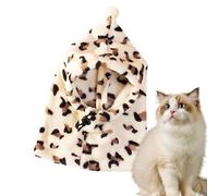 Pet Ear Warmer Hat - Soft Thermal Animal Snood, Fashion Leopard Design Bonnet, Comfortable Knitted, Secure Fit Cap | For Tiny Dogs, Puppies, Kittens Who Are In Cold We