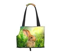 Pet-Easter Rabbit Eatting print portable bag, lightweight and breathable, suitable for taking small pets out.