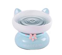Pet Eating Bowls, Indoor Cat Bowl, Feeding Container, Raised Cat Food Bowls, Backflow Prevention Ceramic Dish Tilted, Slanted Mouth, Non-Slip Raised Cat Bowls for Pet Indoor Cats
