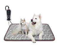 Pet Electric Heating Pad 32x20in,Puppy Heating Pad with Nine-Level Timer Settings Waterproof Heated Dog Bed featuring Protective Heating Cable Tubing, Pet Electric Blanket for Cats and Dogs - Rose
