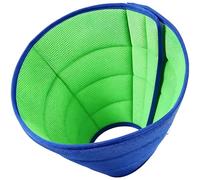 Pet Elizabethan Collar for Dogs and Cats, Blue Green, Adjustable S Size Neck 9.1-10.6 in, 5.3 in Depth, Soft Breathable Fabric, Anti-Lick Bite Cone, Lightweight, Washable Funnel