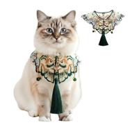 Pet Embroidered Cape Shawl, Red Lion Pattern Cat Hanfu Cloud | Traditional Chinese Embroidery, Adjustable Neck Strap, Lightweight Organza Fabric, Elegant Pet Costume Accessory