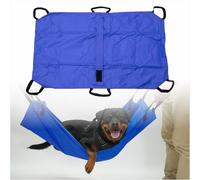 Pet Emergency Rescue Stretcher, Portable Dog Cat First Aid Carry Sling with 6 Handles, Supports Up to 250 lbs (Blue)