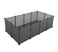 Pet Exercise Play Pen with Bottom, DIY Enclosure Fence Cage for Small Animals