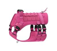 Pet explosion-proof dog leash tactical multi-functional dog harness large dog harness(Rosy,L)