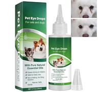 Pet Eye Drops for Dogs and Cats,Antise/ptic Eye Drops,Relieve Eyes,Non-Irritating,Natural Eye Cleaning Solution for Dogs,Gunky & Tear Stain Eyes,Without Fragrances - Care And Cleaning Around The Eyes