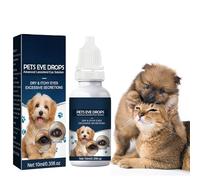 Pet Eye Drops,Pet Eye Drops For Cats And Dogs To Remove,Lubricating Eye Drops for Pet,Tear Stain Remover For Dogs & Cats,Eye Itching Relief Potion for Pets,Care And Cleaning Around The Eyes,10 ml