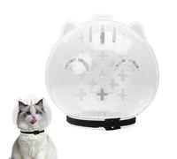 Pet Face Shield - PP Transparent Cat Hood, Adjustable Safety Helmet | 13.8x13.6x6.5cm M Size Breathable Cover With Anti Bite Feature, Grooming Mask For Bathing Vet Check Cleaning Protection Gear