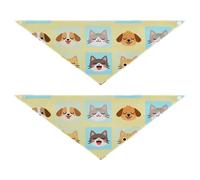 Pet Faces Dog Scarf Good Breathability 2 Pcs for Outdoor Wear Pets at Different Stages 30 × 12 2in