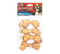 Pet Factory American Beefhide 4-5" Knotted Bones Dog Chew Treats - Chicken Flavor, 4 Count/1 Pack