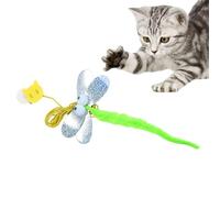 Pet Feather Wand - Funny Interactive Cat Toy | Exciting Flutter Butterfly Toy with Elastic Rope, A Portable Teaser for Adventures At Home, Park and Lake with Heads