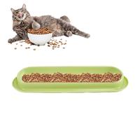 Pet Feeder - 15 Degree Angled Long Dish, Ergonomic Food Water Supply, Spill Proof Travel Container|Raised Design for Cats, Dogs, Food, Use b