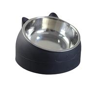Pet Feeder 15° Raised Single Bowl for Cat Dog for Small Medium Dogs Kitten Black