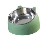 Pet Feeder 15° Raised Single Bowl for Cat Dog for Small Medium Dogs Kitten Green