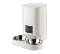 Pet Feeder Pet Automatic Feeding Machine, Cat Supplies, Dog, Rabbit Food, Timed and Quantitative Device for Pet Sitter(White,Large)