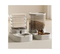 Pet Feeder Pet Kitten Water Dispenser Automatic Bowl Dog Food Visual Feeder Automatic(Gris)