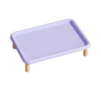 Pet Feeder Stand Elevated Dispenser for Cats And Dogs Non-Slip Support Washable Wooden Structure for Hygienic Feeding And Holding Function, Purple