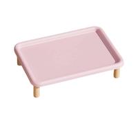 Pet Feeder Stand Elevated Dispenser for Cats And Dogs Non-Slip Support Washable Wooden Structure for Hygienic Feeding And Holding Function, Pink