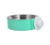 Pet Feeding Bowl Green Stainless Steel Hanging for Dogs and Cats | Fastens to Cage Edges, Abs Support with Smooth Surface, Overturn-resistant Thread Design