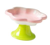 Pet Feeding Bowl with Raised Flower-Shaped, flowers, A | Elevated Flower-Shaped Bowl, Gripping Pad Beneath the Pedestal, Dishwasher-Safe Cleanup for Food or Treats