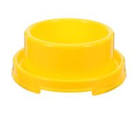 Pet Feeding Bowl with Smooth Surface for Cats and Chihuahua | Plastic Yellow round Dish, Simple Practical Style, Wear Resistant, Supports Appetite, for Ordinary Domestic Pets