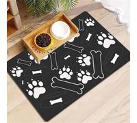 Pet Feeding Bowls Mat,Cat Dog Food Mat,Absorbent Dog Mat,Dog Feeding Mat,Large Dog Bowl Mat,Washable & Quick Drying,Cats Dogs Placemat For Food And Water Bowls,Pet Carpet (Grey,50x80 cm)