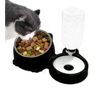 Pet Feeding Dispenser, Cat Feeder and Water Bowl, Splash Proof Food Grade Cat Dish, Convenient Function System, Easy Clean for Puppy Drinking Watering Station for Outdoor Travel Indoor Home Daily