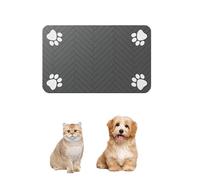 Pet Feeding Mat 1pc Fast-Drying Diatomaceous Earth Pet Feeding Mat - Splash-Proof Absorbent Easy To Clean for Dog Cat Washable Mats for Floors(Black -30x20 cm)