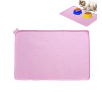 Pet Feeding Mat - 23.6 X 15.7 In Cat And Dog Feedings Mat | Silicone Non-Slip Cats Food Pad | Fast Drying Anti-Spill Pets Feed Pads For Dogs Cats Indoor Floor Kitchen