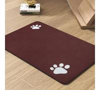 Pet Feeding Mat-Absorbent Dog Mat for Food and Water Bowl-No Stains Quick Dry Water Dispenser Mat-Dog Accessories Pet Supplies-Bowl for Messy Drinkers(RED,17"x34"